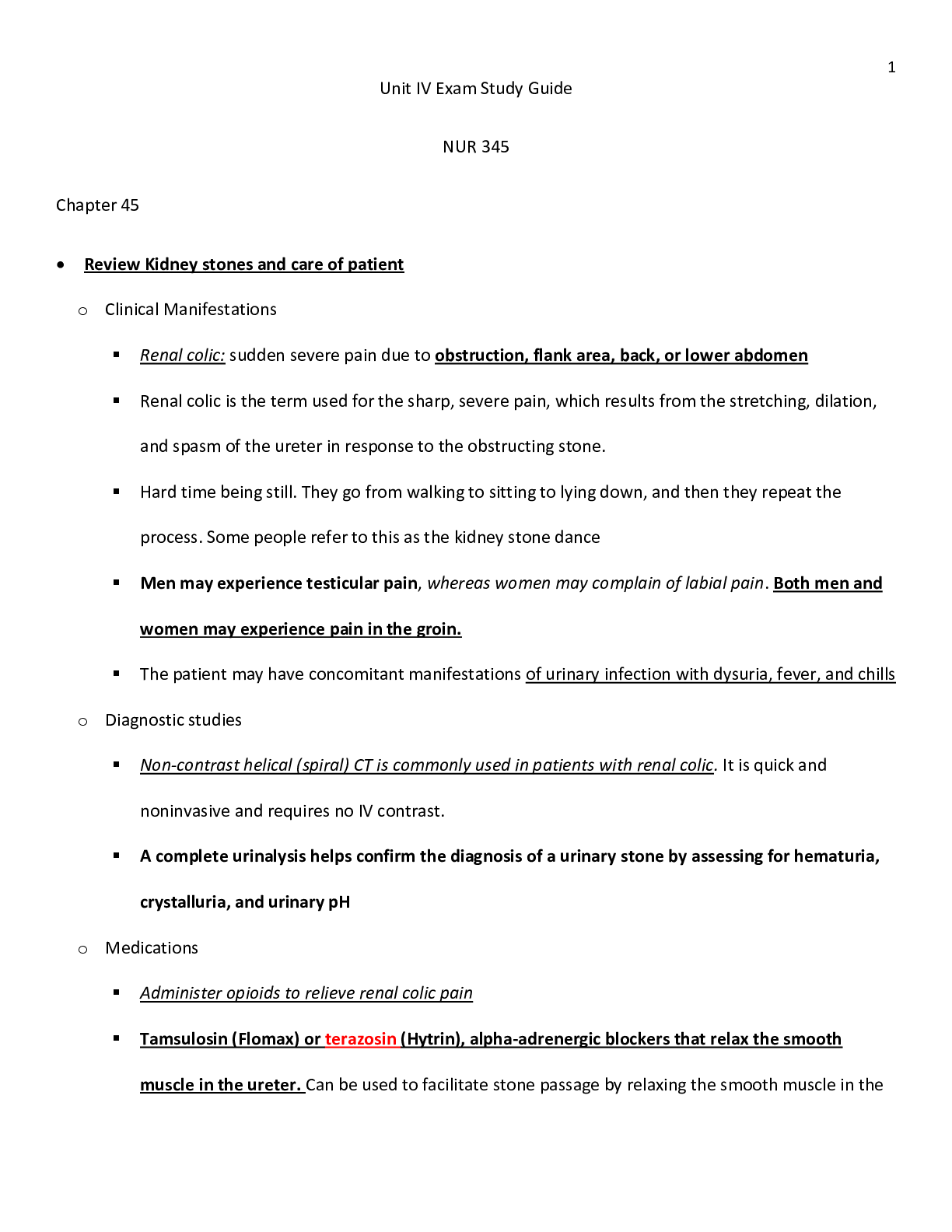 ATI Adult Health Unit IV Exam Study Guide Browsegrades